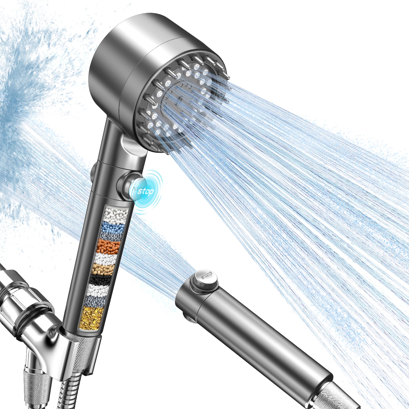 New Upgrade FEELSO DY5 Massage Handheld Filter Showerhead
